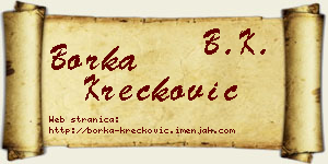Borka Krečković vizit kartica